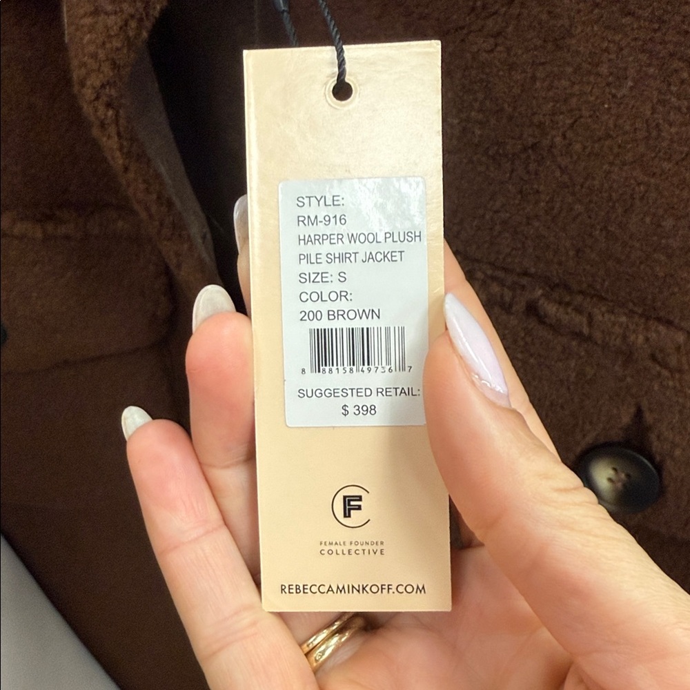 REBECCA MINKOFF 100 % Wool Sherpa Teddy Shacket Size S NWT - Picture 6 of 6